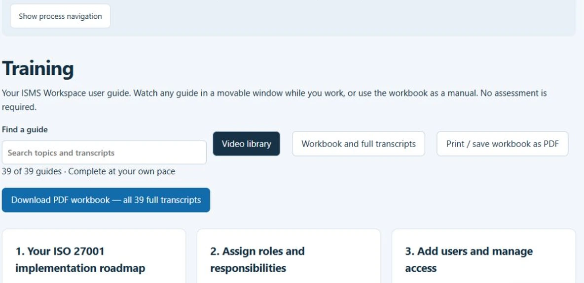 The Showcase training library offers 39 video guides and a downloadable workbook containing full transcripts